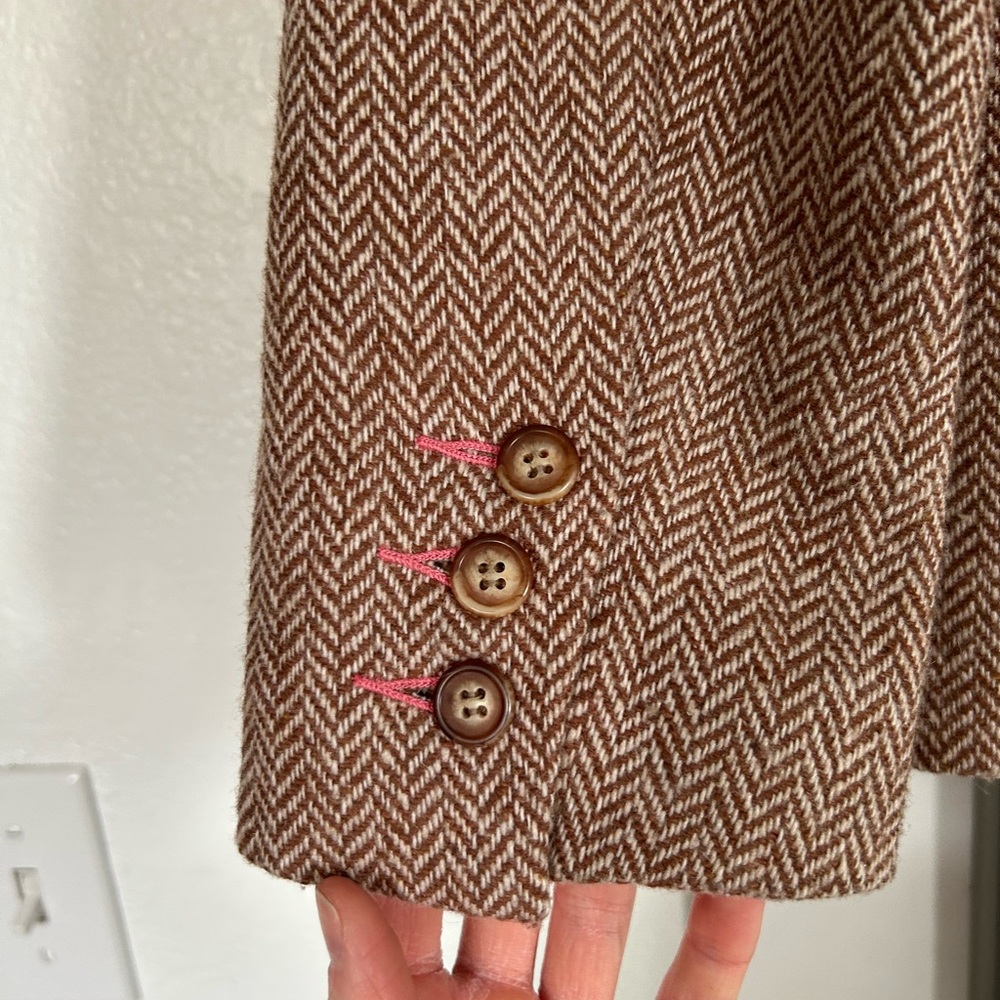Sundance Brown and white herringbone lined blazer size xs - Picture 7 of 8